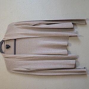Eileen Fisher Linen cardigan‎ Beige Women's Sz S Flare Sleeve Sustanable Fabric